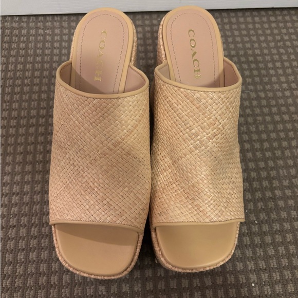 Coach Shoes - Coach Women's Beige Woven Mules